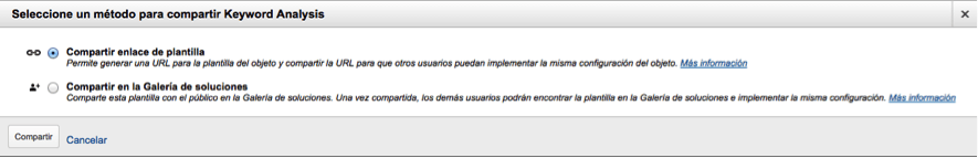 custom report sharing option