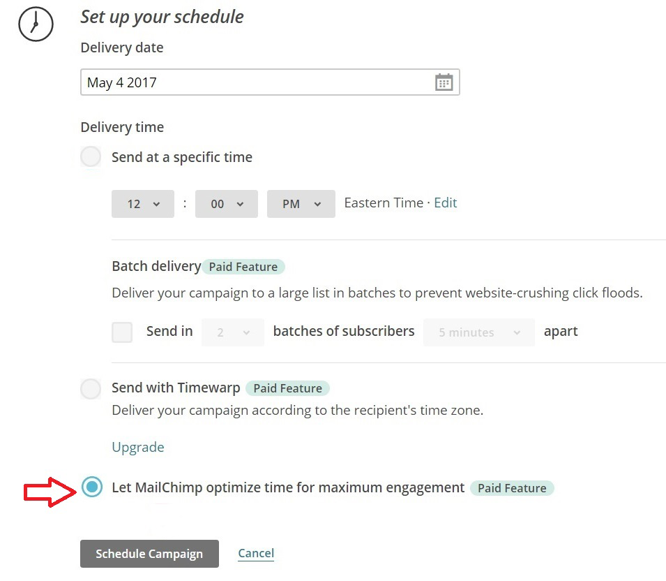 Optimización hora de envío Mailchimp