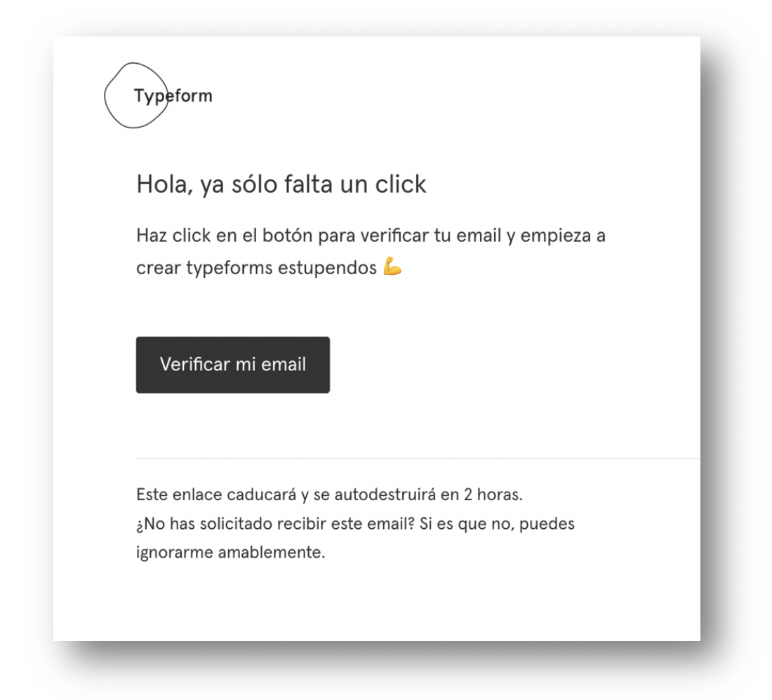 Typeform verificar perfil