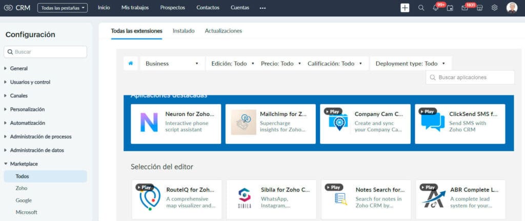 Integraciones con Zoho CRM