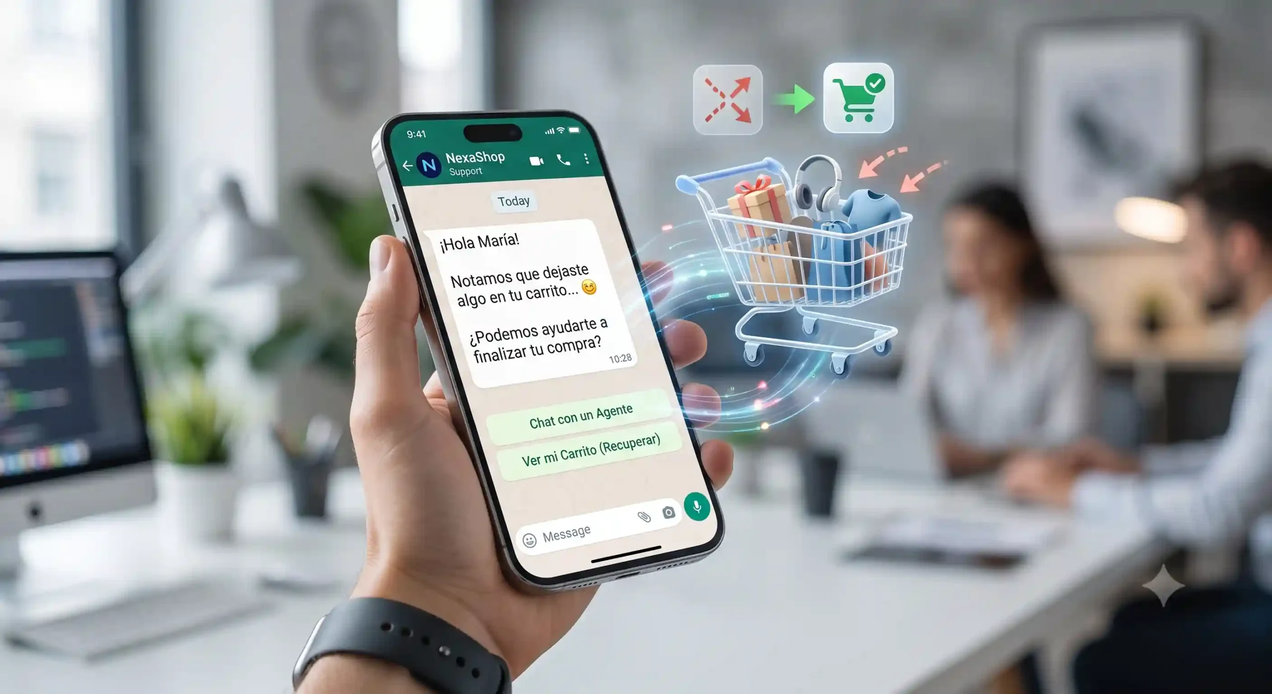 Abandoned shopping carts on WhatsApp